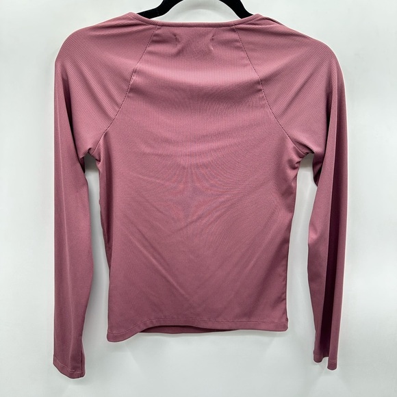 L LUCKY BRAND convertible ribbed pink woman poly blend keyhole coquette top - Picture 4 of 13